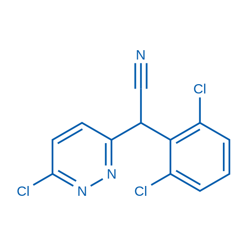 6-氯-α-(2,6-二氯苯基)-3-哒嗪甲腈 结构式