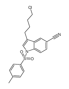 3-(4-氯丁基)-1-对甲苯磺酰基-1H-吲哚-5-甲腈 结构式