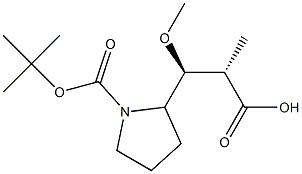 (2R,3S)-3-((S)-1-(叔丁氧基羰基)吡咯烷-2-基)-3-甲氧基-2-甲基丙酸 结构式