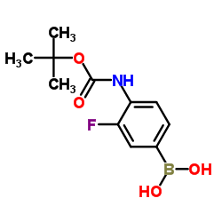 4-N-叔丁氧羰基氨基-3-氟苯硼酸 结构式