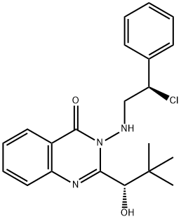 4(3H)-Quinazolinone, 3-[[(2R)-2-chloro-2-phenylethyl]amino]-2-[(1S)-1-hydroxy-2,2-dimethylpropyl]- 结构式