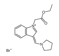 1-(2-乙氧基-2-氧代乙基)-3-(1-吡咯烷亚甲基)-3H-吲哚鎓溴化物 结构式