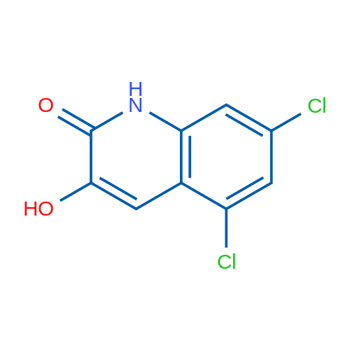 5,7-二氯-3-羟基喹啉-2(1H)-酮 结构式