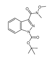 1-叔丁氧羰基-1H-吲唑-3-羧酸-N-甲氧基-N-甲酰胺 结构式