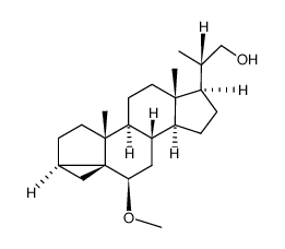(3β,5α,6β,20S)-6-甲氧基-3,5-环孕甾烷-20-甲醇 结构式