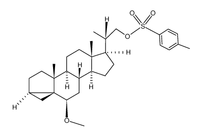 (20S)-6-METHOXY-20-(P-TOLUENESULFONOXY-METHYL)-3B,5-CYCLO-5A-PREGNANE 结构式