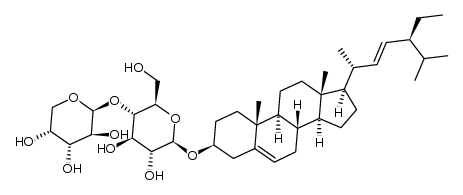 β-D-Glucopyranoside, (3β,22E)-stigmasta-5,22-dien-3-yl 4-O-β-D-arabinopyranosyl- 结构式