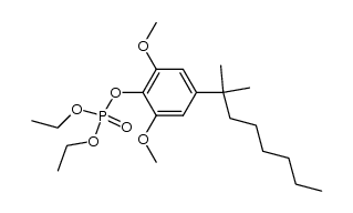 4-(1',1'-二甲基庚基)-2,6-二甲氧基苯基二乙基磷酸酯 结构式