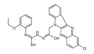 6H-Indolo[2,3-b]quinoxaline-6-aceticacid, 2-chloro-, 2-[[(2-ethoxyphenyl)amino]thioxomethyl]hydrazide 结构式