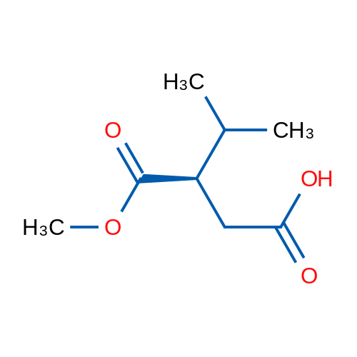 (R)-2-异丙基丁二酸-1-甲基酯 结构式