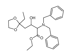 α-[二(苯甲基)氨基]-2-乙基-β-羟基-1,3-二氧戊环-2-丁酸乙酯, (R*,R*)- 结构式