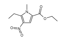 1H-Pyrrole-2-carboxylic acid, 5-ethyl-1-methyl-4-nitro-, ethyl ester 结构式