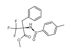 L-Phenylalanine, N-[(R)-(4-methylphenyl)sulfinyl]-α-(trifluoromethyl)-, methyl ester 结构式