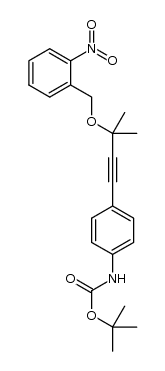 Carbamic acid, N-[4-[3-methyl-3-[(2-nitrophenyl)methoxy]-1-butyn-1-yl]phenyl]-, 1,1-dimethylethyl ester 结构式