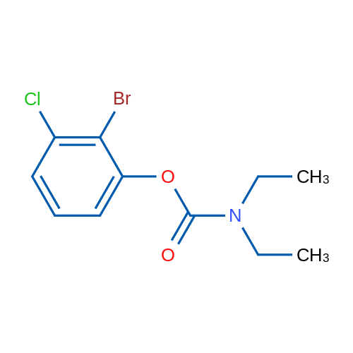 2-溴-3-氯-N,N-二乙基氨基甲酸苯酯 结构式
