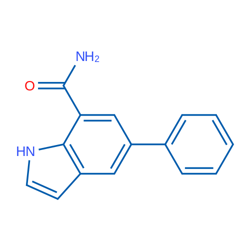 5-苯基-1H-吲哚-7-羧酰胺 结构式