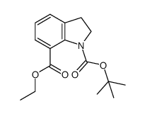 1H-Indole-1,7-dicarboxylic acid, 2,3-dihydro-, 1-(1,1-dimethylethyl) 7-ethyl ester 结构式
