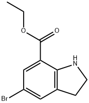 5-溴吲哚啉-7-羧酸乙酯 结构式