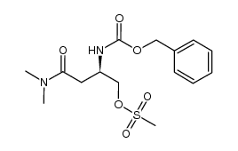 Carbamic acid, N-[(1R)-3-(dimethylamino)-1-[[(methylsulfonyl)oxy]methyl]-3-oxopropyl]-, phenylmethyl ester 结构式
