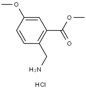 2-(氨甲基)-5-甲氧基苯甲酸甲酯盐酸盐 结构式