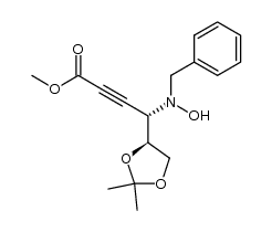 D-erythro-Hex-2-ynonic acid, 2,3,4-trideoxy-4-[hydroxy(phenylmethyl)amino]-5,6-O-(1-methylethylidene)-, methyl ester 结构式