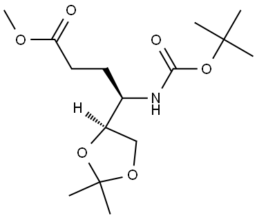 D-threo-Hexonic acid, 2,3,4-trideoxy-4-[[(1,1-dimethylethoxy)carbonyl]amino]-5,6-O-(1-methylethylidene)-, methyl ester 结构式
