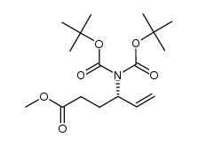 5-Hexenoic acid, 4-[bis[(1,1-dimethylethoxy)carbonyl]amino]-, methyl ester, (4S)- 结构式