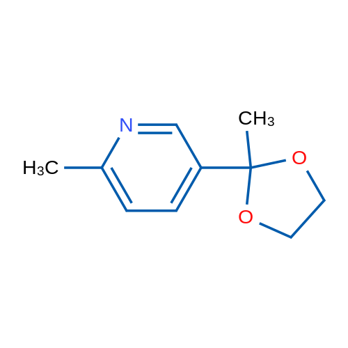 3-(2-甲基-1,3-二氧戊环-2-基)-6-甲基吡啶 结构式