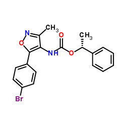 [5-(4-溴苯基)-3-甲基异恶唑-4-基]氨基甲酸 (R)-1-苯基乙基酯 结构式