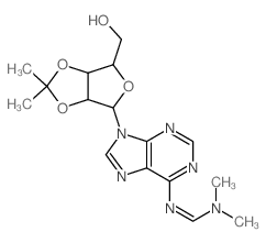 N-[(二甲氨基)亚甲基]-2',3'-O-(1-甲基亚乙基)腺苷 结构式