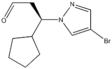 (βR)-4-溴-β-环戊基-1H-吡唑-1-丙醛 结构式