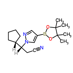 (betaR)-beta-环戊基-4-(4,4,5,5-四甲基-1,3,2-二氧杂硼杂环戊烷-2-基)-1H-吡唑-1-丙腈 结构式