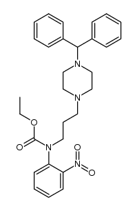 Carbamic acid, [3-[4-(diphenylmethyl)-1-piperazinyl]propyl](2-nitrophenyl)-, ethyl ester (9CI) 结构式