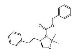 3-Oxazolidinecarboxylic acid, 2,2-dimethyl-4-(2-phenylethyl)-, phenylmethyl ester, (4R)- 结构式