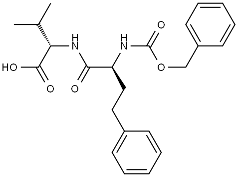 N-苄氧羰基-L-2-氨基-4-苯基丁酰-L-缬氨酸 结构式