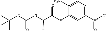 Carbamic acid, N-[(1S)-2-[(2-amino-5-nitrophenyl)amino]-1-methyl-2-oxoethyl]-, 1,1-dimethylethyl ester 结构式