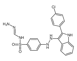 N-(氨基亚氨基甲基)-4-[2-[2-(4-氯苯基)-1H-吲哚-3-基]肼基]苯磺酰胺 结构式