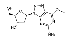 3-(2-Deoxy-β-D-erythro-pentofuranosyl)-7-methoxy-3H-1,2,3-triazolo[4,5-d]pyrimidin-5-amine 结构式