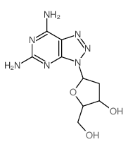 3-(2-脱氧-β-D-赤式戊呋喃糖基)-3H-1,2,3-三唑并[4,5-d]嘧啶-5,7-二胺 结构式