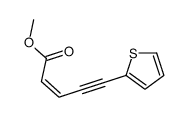 (E)-5-(2-噻吩基)-2-戊烯-4-炔酸甲酯 结构式