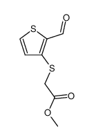 Acetic acid, 2-[(2-formyl-3-thienyl)thio]-, methyl ester 结构式