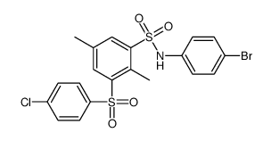 N-(4-溴苯基)-3-(4-氯苯基)磺酰基-2,5-二甲基苯磺酰胺 结构式