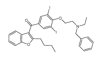 (2-Butyl-3-benzofuranyl)[4-[2-[ethyl(phenylmethyl)amino]ethoxy]-3,5-diiodophenyl]methanone 结构式