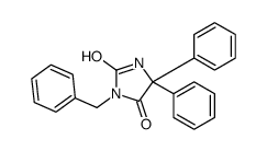 3-苄基-5,5-二苯基咪唑烷-2,4-二酮 结构式