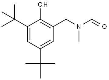 N-[[3,5-双(1,1-二甲基乙基)-2-羟基苯基]甲基]-N-甲基甲酰胺 结构式