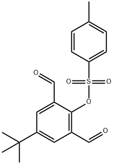 5-叔丁基-2-(对甲苯磺酰氧基)-1,3-苯二甲醛 结构式