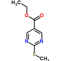 2-甲硫基-5-嘧啶羧酸乙酯 结构式