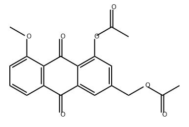 1-乙酰氧基-3-(乙酰氧基甲基)-8-甲氧基-9,10-蒽二酮 结构式