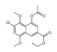 2-Naphthalenecarboxylic acid, 4-(acetyloxy)-6-chloro-5,8-diMethoxy-, ethyl ester 结构式