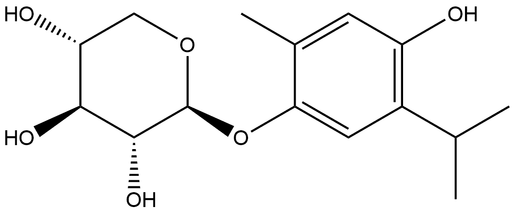 4-羟基-2-甲基-5-(1-甲基乙基)苯基 β-D-吡喃木糖苷 结构式